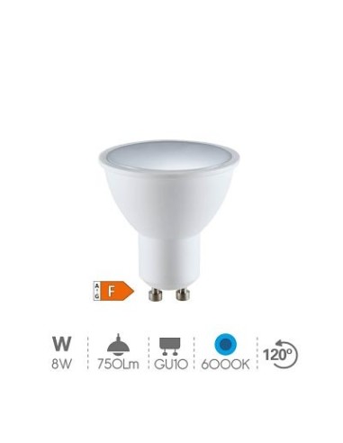 BOMBILLA 8W GU10 6000K DICROICA