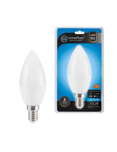 BOMBILLA 7.5W E14 6000K LED VELA