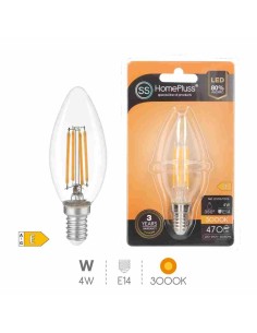 BOMBILLA 4W E14 3000K LED VELA FILAMENTO