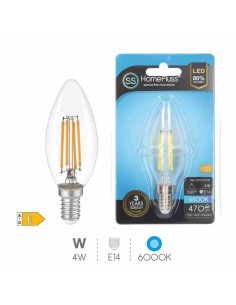 BOMBILLA 4W E14 6500K LED VELA FILAMENTO
