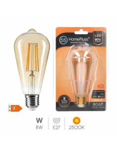 BOMBILLA 8W E27 2500K LED PERA FILAMENTO