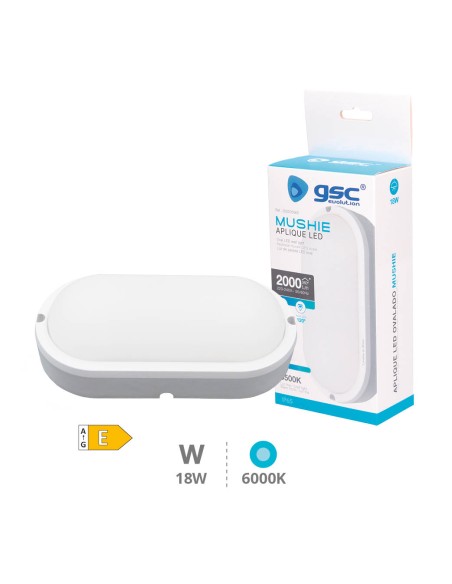 APLIQUE 18W 6500K IP65 OVALADO LED MUSHIE