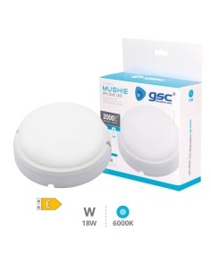 APLIQUE 18W 6500K IP65 REDONDO LED MUSHIE