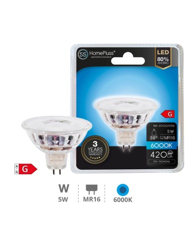 BOMBILLA 5W MR16 6000K LED DICROICA