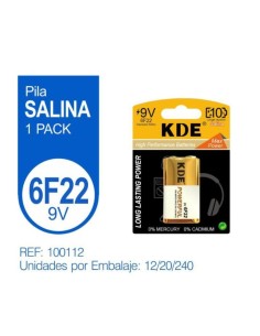 PILA SALINA 9V 6F22