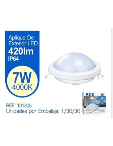 APLIQUE DE EXTERIOR 7W LUZ NATURAL CIRCULAR