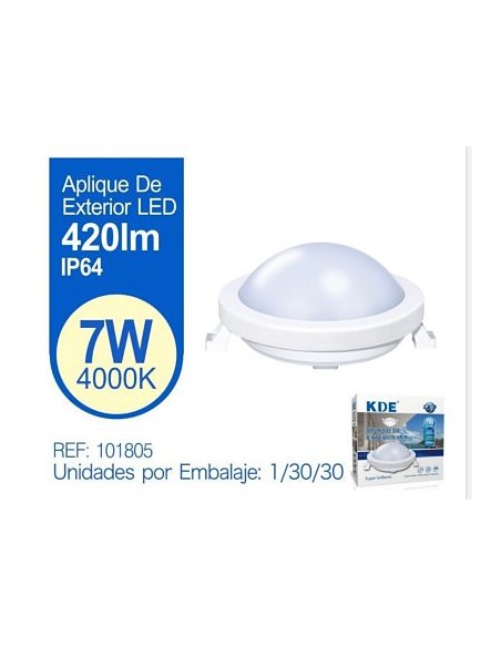 APLIQUE DE EXTERIOR 7W LUZ NATURAL CIRCULAR