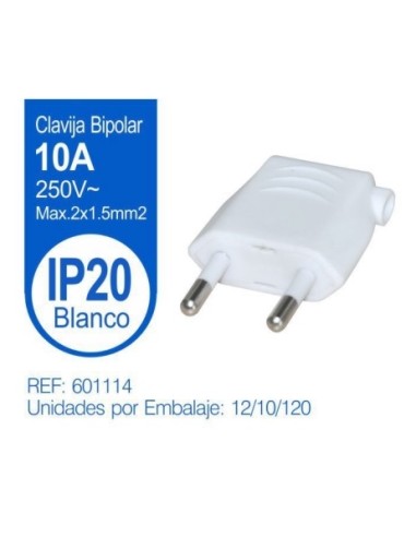 ENCHUFE MACHO 10A BLANCO