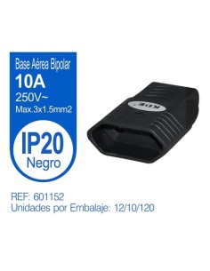 ENCHUFE HEMBRA 10A  NEGRO