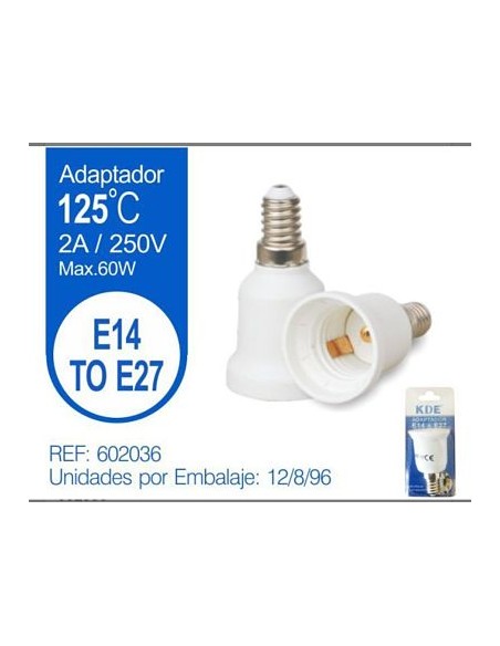 PORTALAMPARA E14 A E27 60W