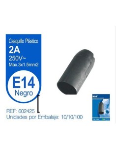 PORTALAMPARA E14 NEGRO