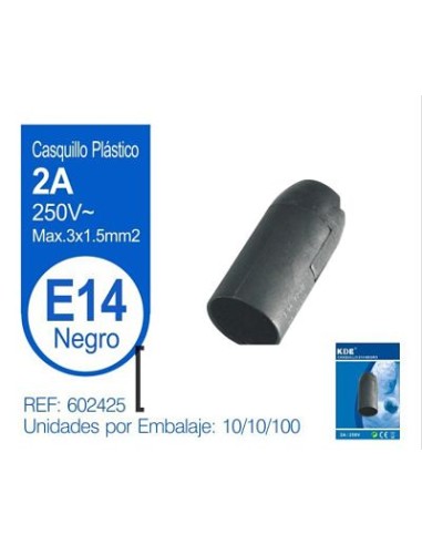 PORTALAMPARA E14 NEGRO