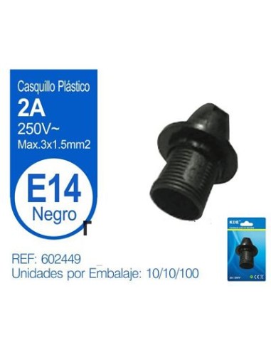 PORTALAMPARA E14 NEGRO ARANDELA