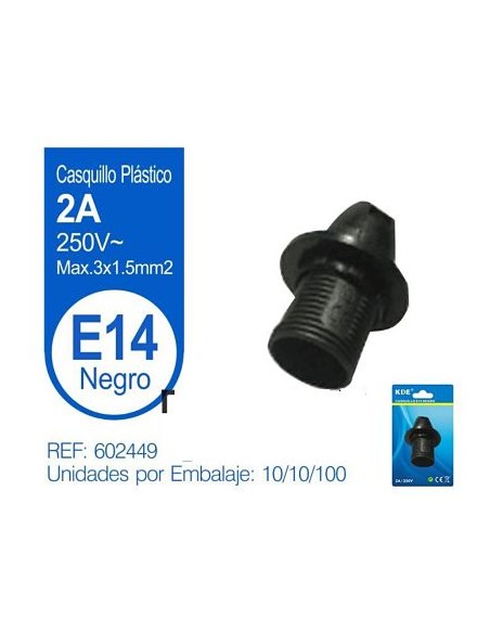 PORTALAMPARA E14 NEGRO ARANDELA