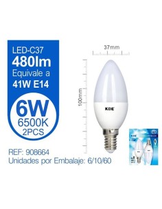 BOMBILLA 2UND 6W E14 6500K LUZ FRIA