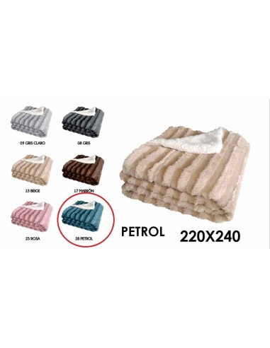 PLAID VISON 220x240 SHERPA STRIPE 5422428