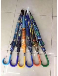 PARAGUAS ESTAMPADO AZUL Y AMARILLO