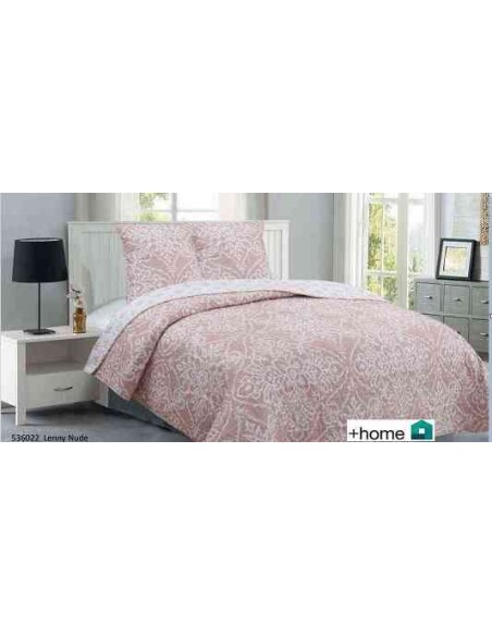 COLCHA + COJÍN 135CM NUDE  LENNY