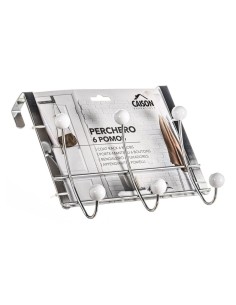 PERCHERO PUERTA 6 POMOS BLANCOS