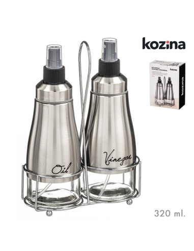 ACEITERA SPRAY ACERO 320 ml 2 PZAS