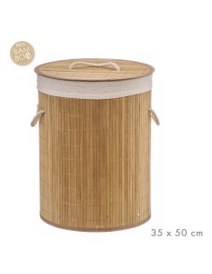 CESTO PARA ROPA BAMBU FORRADO CON TELA