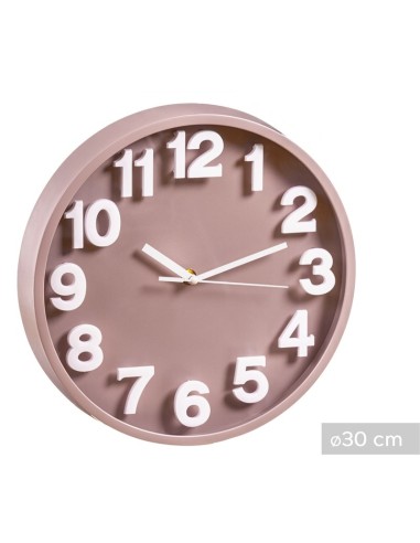 RELOJ 30.5CM BLANCO Y ROSA
