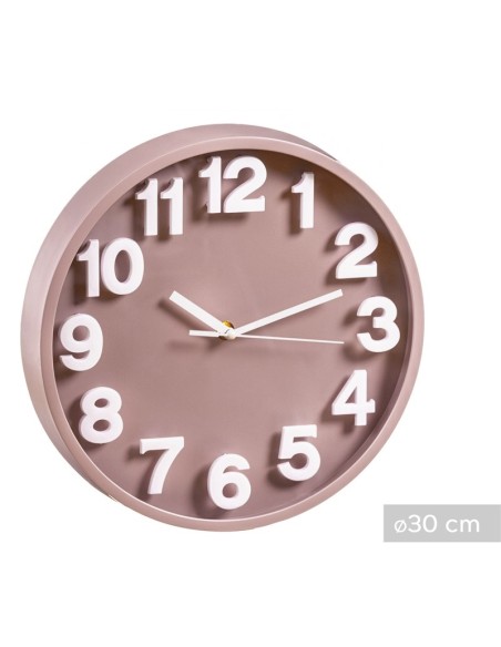 RELOJ 30.5CM BLANCO Y ROSA