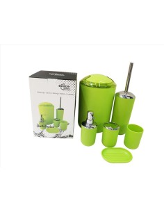 CONJ BAÑO PLASTICO 6 PCS VERDE SAMSAL