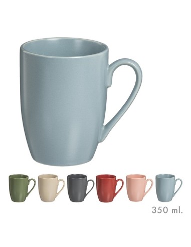 TAZA 350ML PORCELANA MATE SURT/6