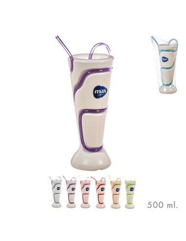 COPA CON PAJITA 500 ml SURT/6