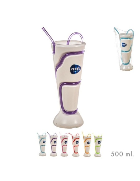 COPA CON PAJITA 500 ml SURT/6