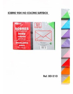 SOBRES 90 X 140 COLORES 10UND