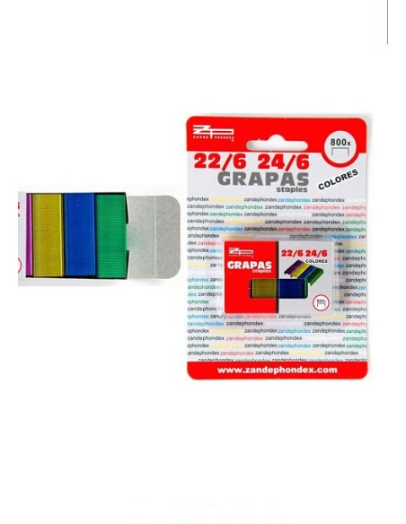 RECAMBIO GRAPAS 22/6 COLORES