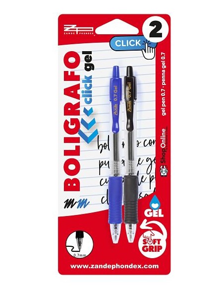 BOLIGRAFO GEL 2 UND AZUL/NEGRO