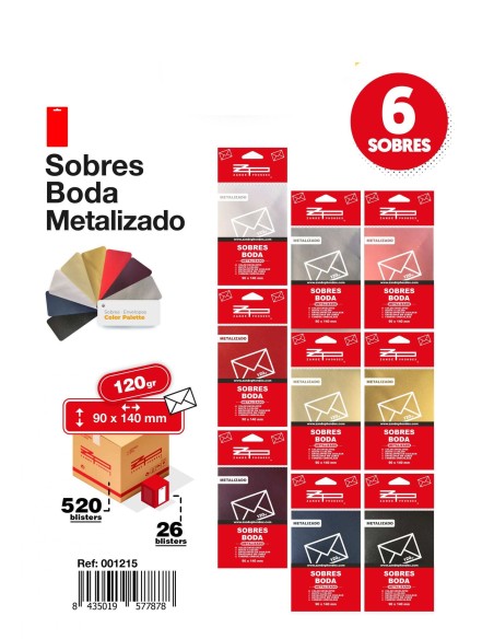 SOBRES 6UND 90x140 METALIZADOS