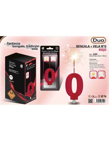 VELA DUO Nº 0 ROJO