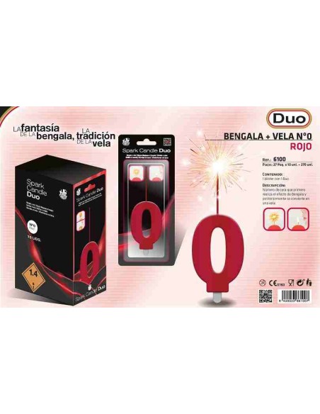 VELA DUO Nº 0 ROJO