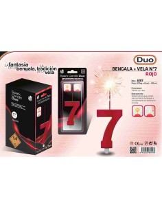 VELA DUO Nº 7 ROJO