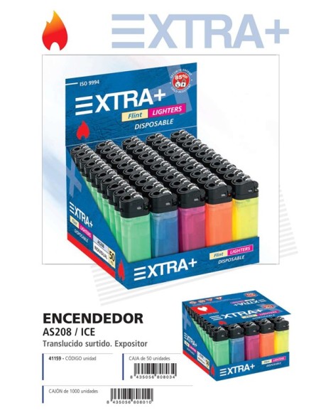 MECHERO 50UND ENCENDEDOR PIEDRA BLISTER