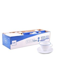 TAZA 25CL SET 6 UND OPAL TIGRIS BLUE