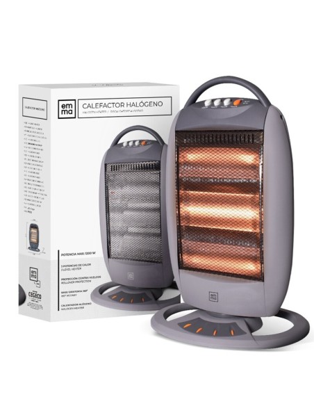CALEFACTOR 1200W 40X58CM  HALOGENO GRIS