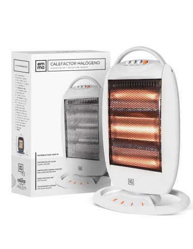 Emma Calefactor Halogen Blanco 1200W 40x58cm GB1K8