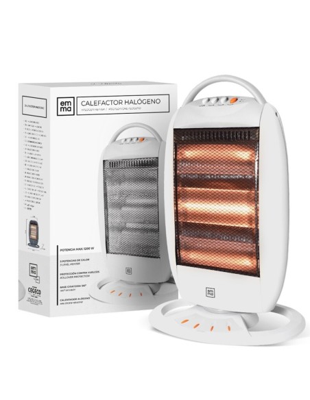 Emma Calefactor Halogen Blanco 1200W 40x58cm GB1K8