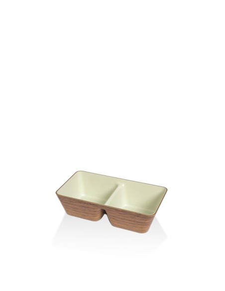 PLATO HONDO 17X9CM DOBLE SNACK BLANCO PS  CT24