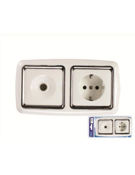 ENCHUFE 1 VIA EMPOTRABLE + TOMA TV