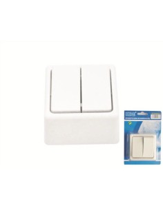 INTERUPTOR DOBLE SUPERFICIE BLANCO