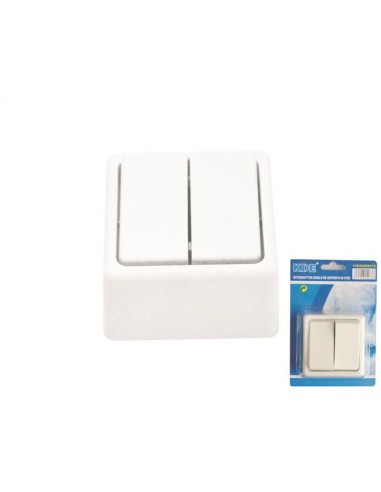 INTERUPTOR DOBLE SUPERFICIE BLANCO