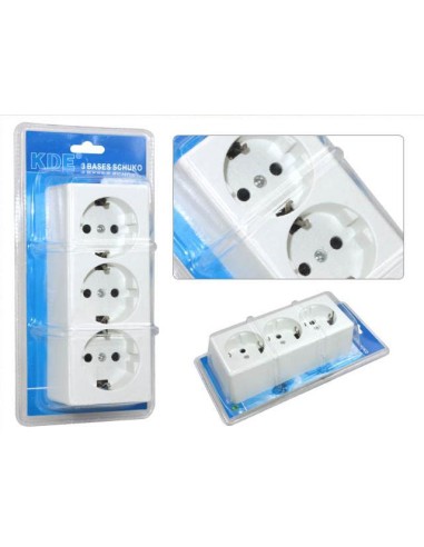 ENCHUFE 3 VIA EN SUPERFICIE BLANCO