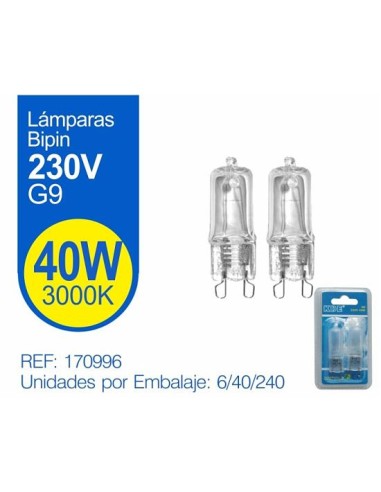 BOMBILLA 40W G9 3000K HALOGENA