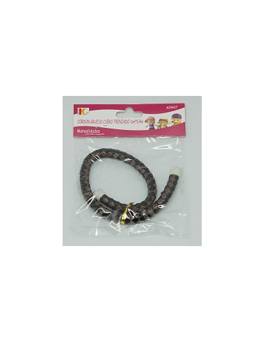 CORDON GRUESO CUERO TRENZADO 1CM 0.4M